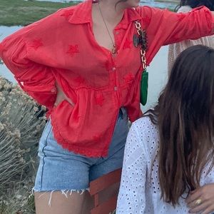 Orange color blouse from french boutique in cap ferret